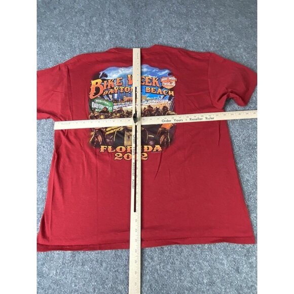 Daytona Beach 2012 Shirt 71st Annual Bike Week Mens XL Red Motorcycle T-shirt - Picture 9 of 11